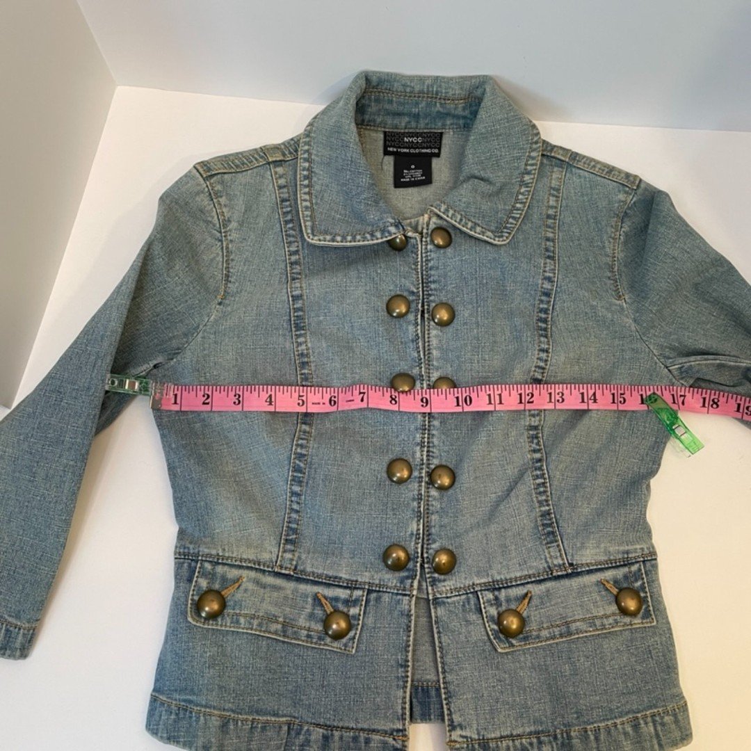 Fashion NYCC New York Clothing Co Denim Brass Button Military Style Jacket Size 0 NWT O6QTVJmfO Online Exclusive