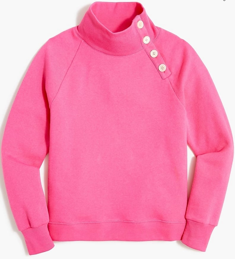 Special offer  J.Crew Wide Button Collar Pullover Sweatshirt in Cloudspun Fleece HbJEEhH8w New Style