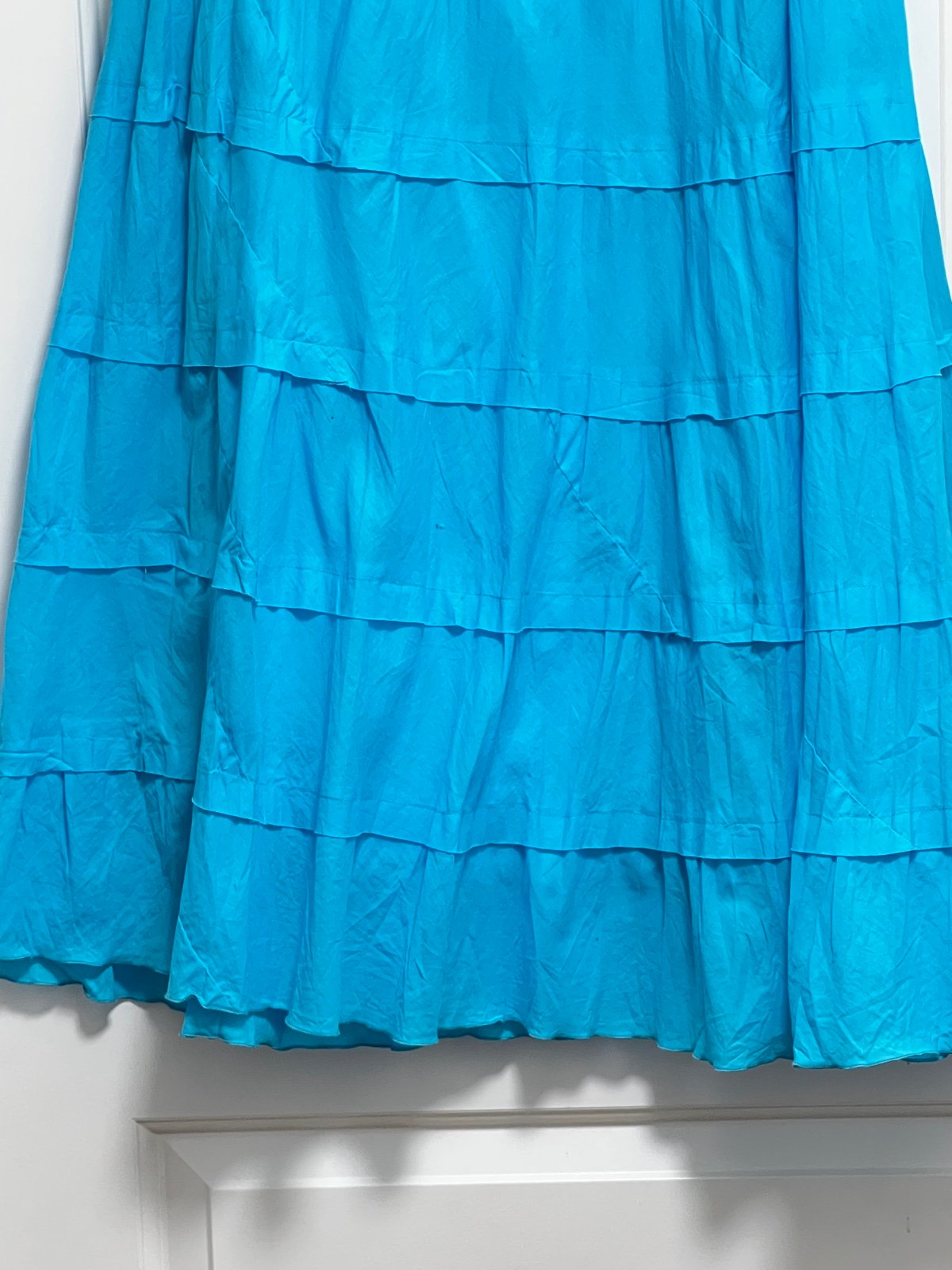 Amazing Studio West Apparel Skirt Womens Large Blue Pull On Tiered Flared Maxi Prairie OoKwnLMgk Hot Sale