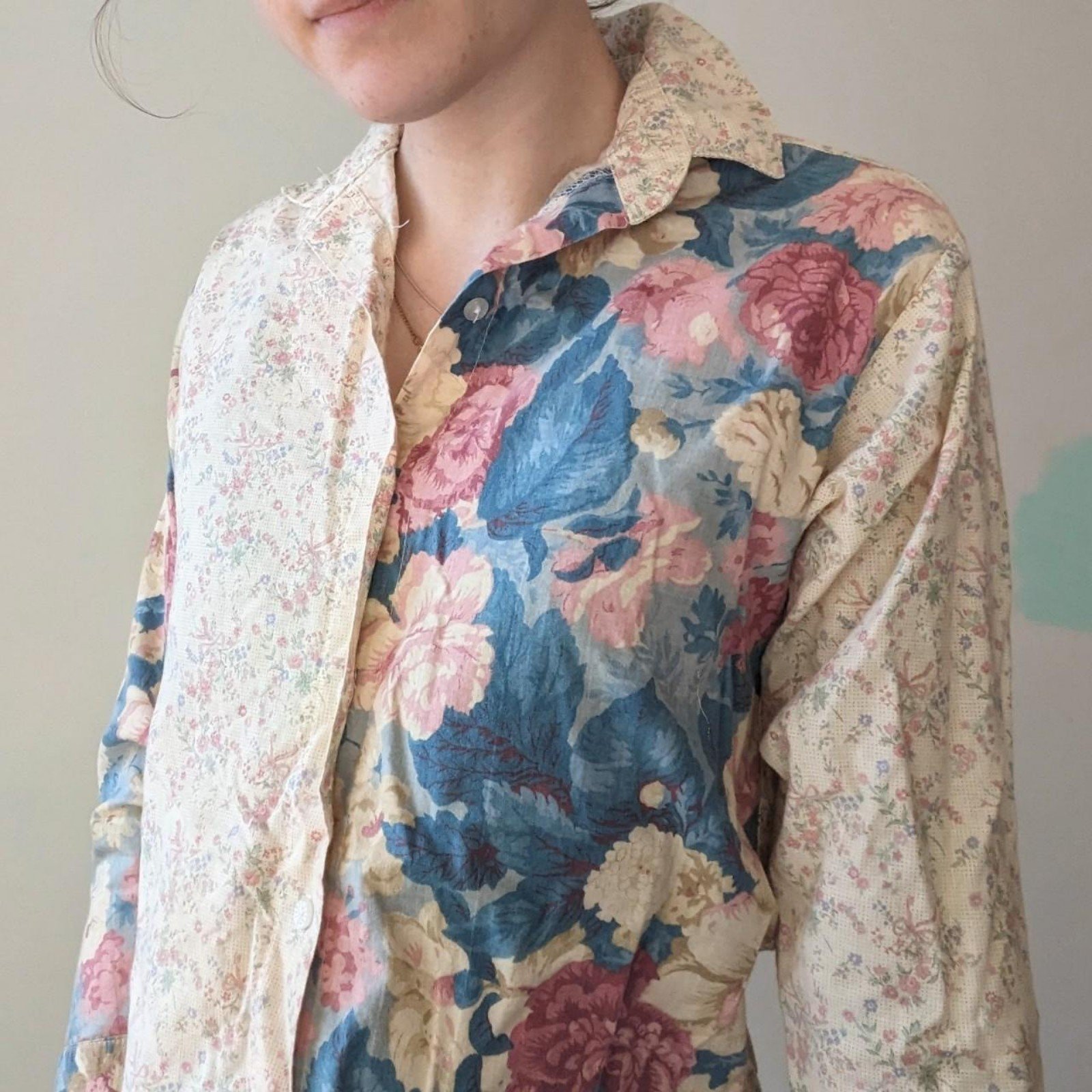 Elegant Vintage 70´s 80´s Multi-pattern Floral Button-Down Shirt pcqfyD2rg Zero Profit 