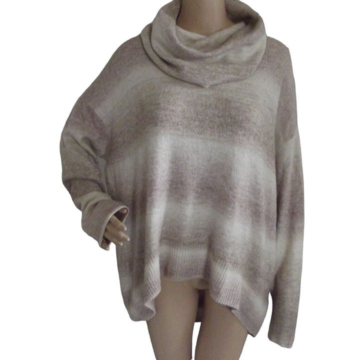 reasonable price American Eagle Sweater Size Small Ombre Striped Mauve Pink Oversized Cowl Neck mszLZye03 Hot Sale