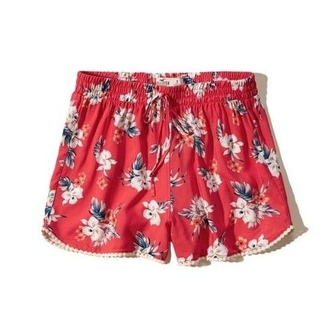 The Best Seller Hollister Red Floral Pom Pom Drapey Shorts - Size XS OlACwXtWv Wholesale