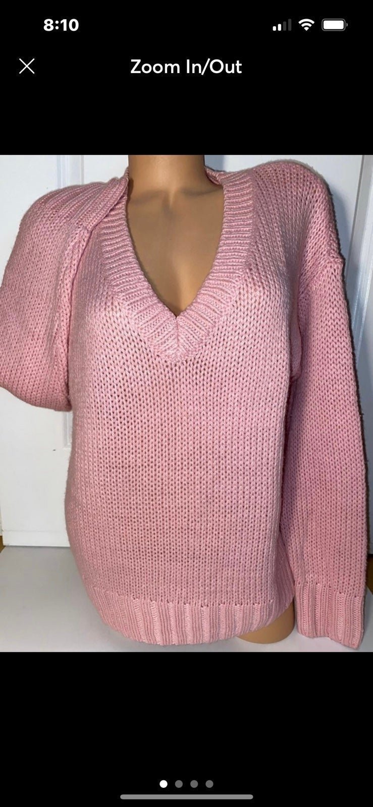 high discount Pink v neck sweater size XS,S,M NWT kkU6t
