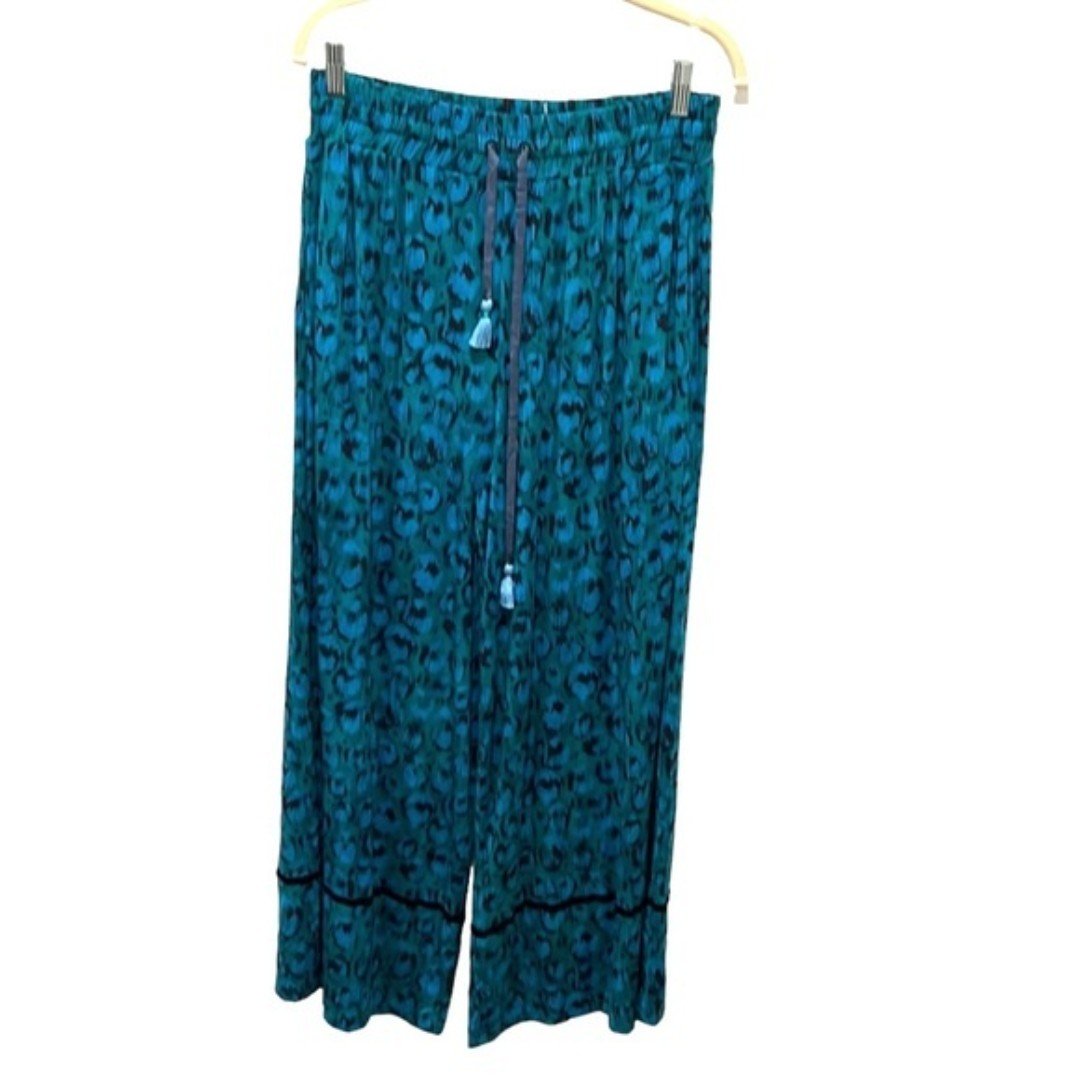 Exclusive By Anthropologie blue/green wide leg pants si