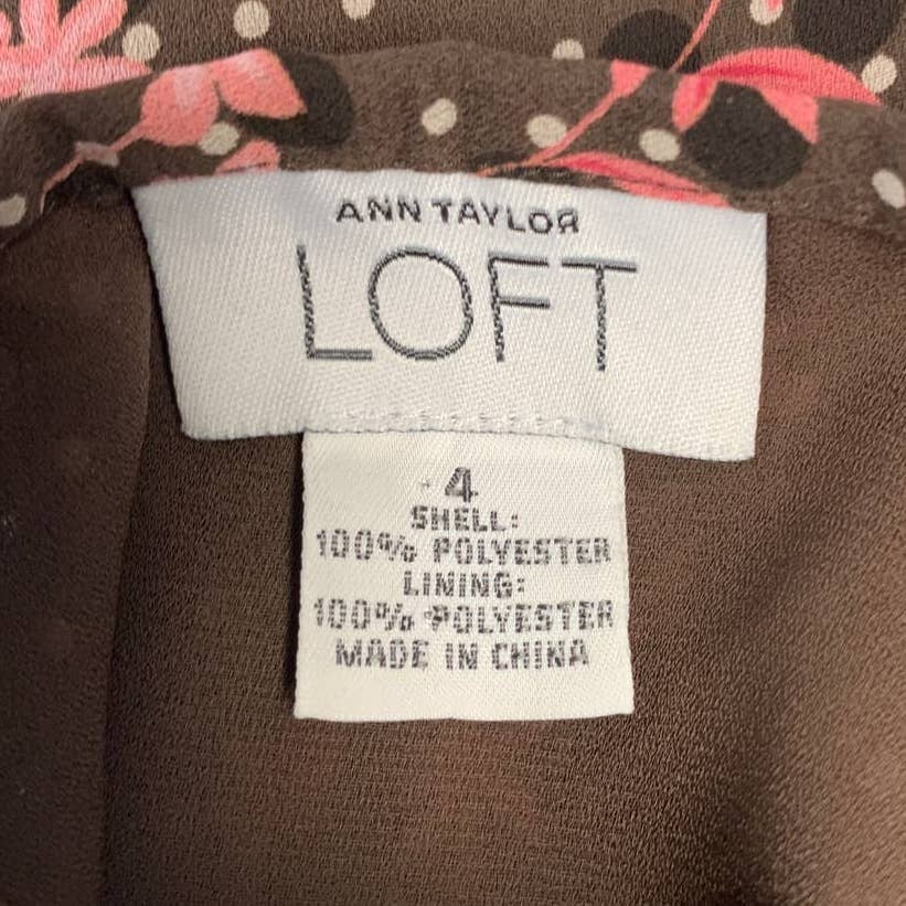 good price Ann Taylor LOFT Size 4 Polyester Knee-Length Flutter Floral Polka Dot Skirt NtOmZKwNt Outlet Store