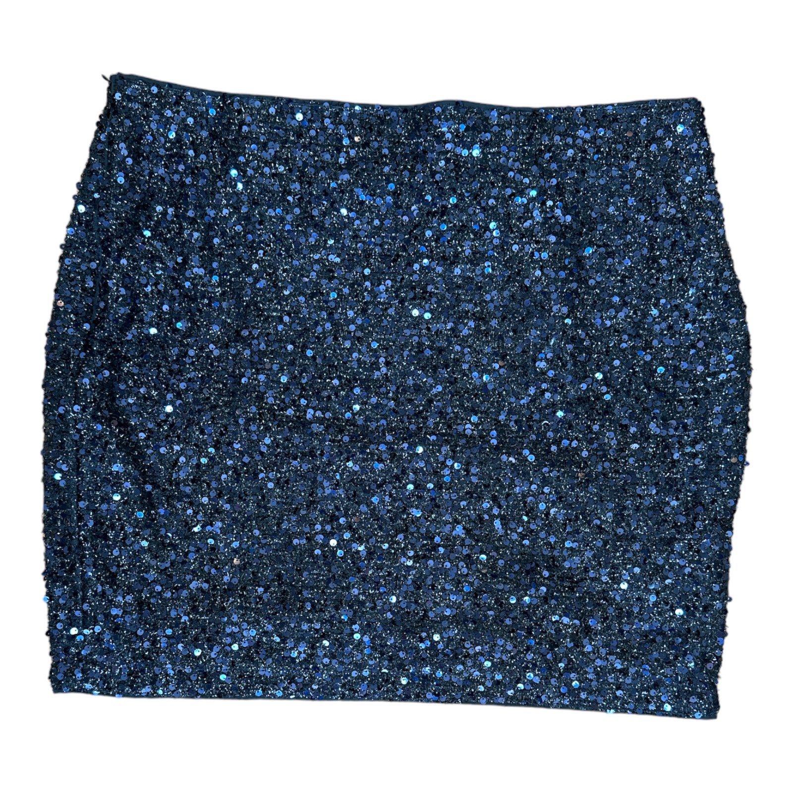 Authentic Shein Curve Sequin Pencil Mini Skirt 2XL Blue