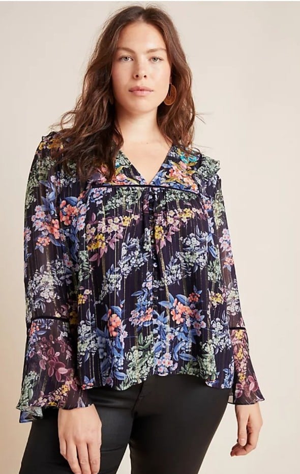 high discount Anthropologie Vivienne Embroidered Blouse