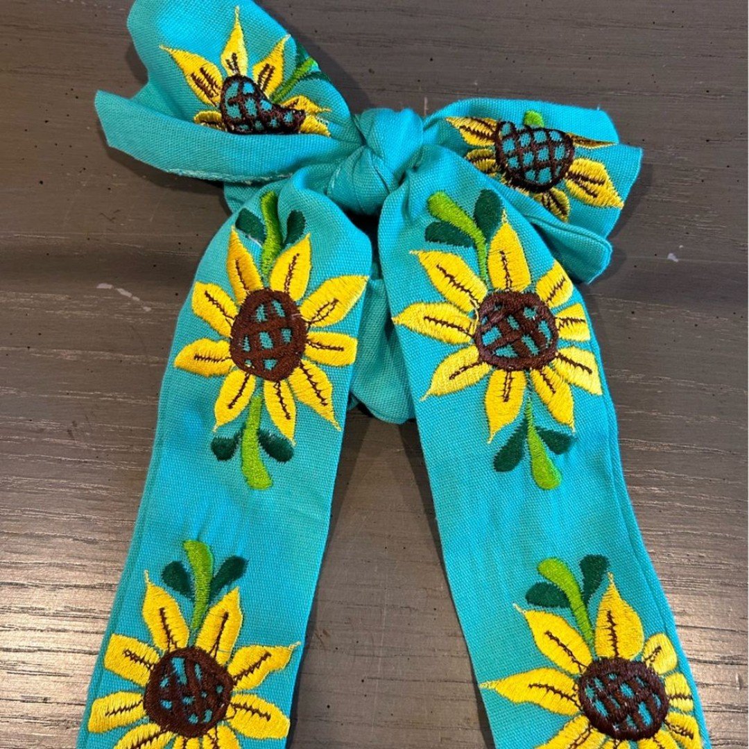 cheapest place to buy  NWOT Sunflower Turquoise Bow Scrunchie Kw7IgYG4H for sale