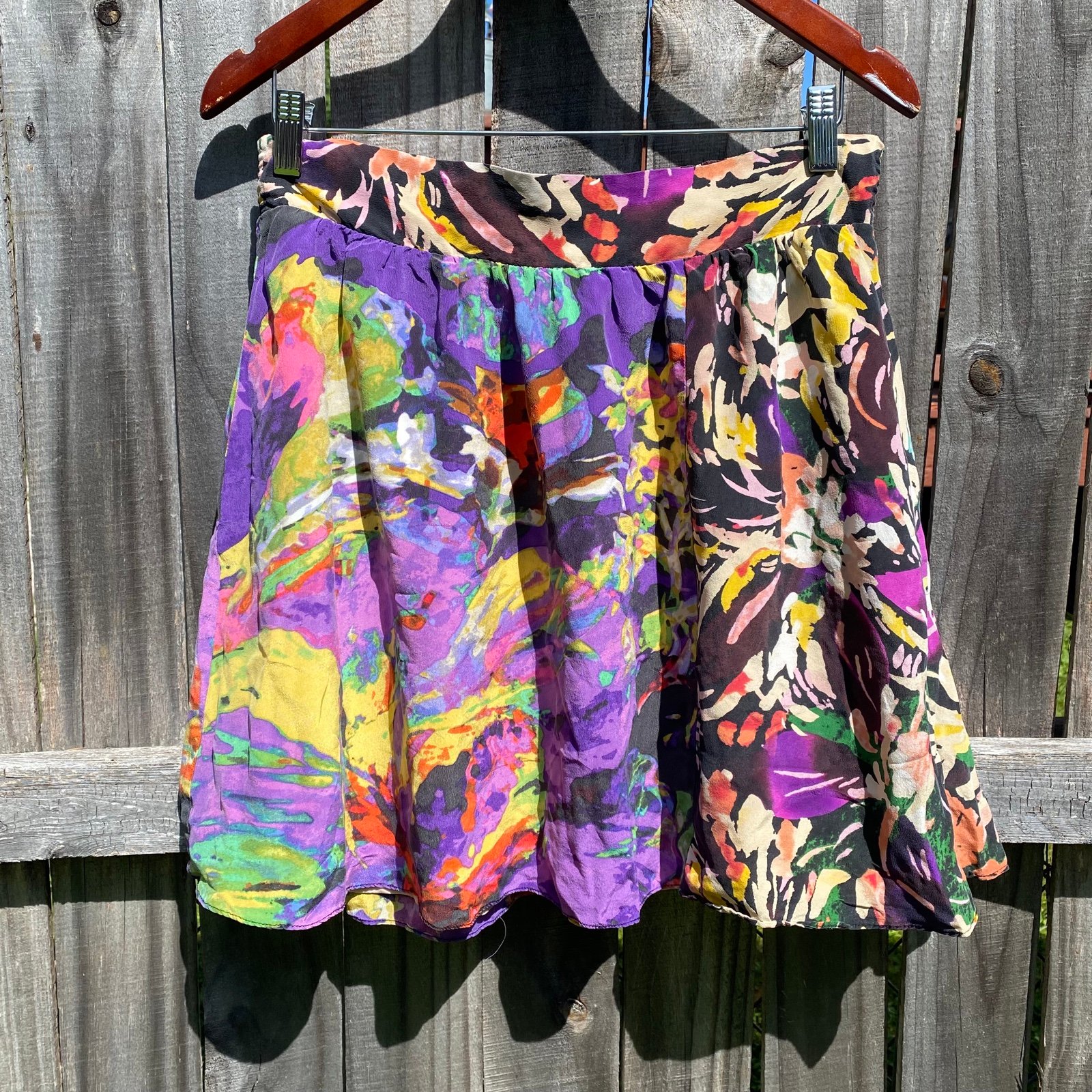 The Best Seller Anthropologie Maeve Multi Color Jewel Tone Silk Mini Skirt size Medium hDOQz6WK3 best sale