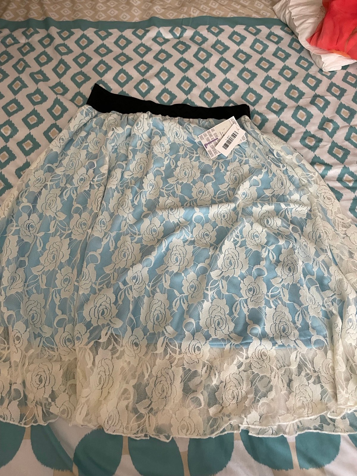 Latest  Lularoe Lola skirt size large light blue lacy F