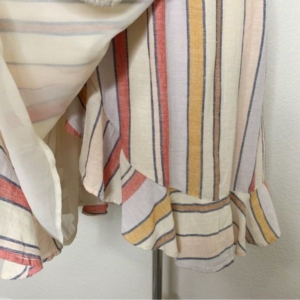 Comfortable NWT American Eagle Linen Cotton Blend Striped Wrap Dress lRjsJOHJH no tax