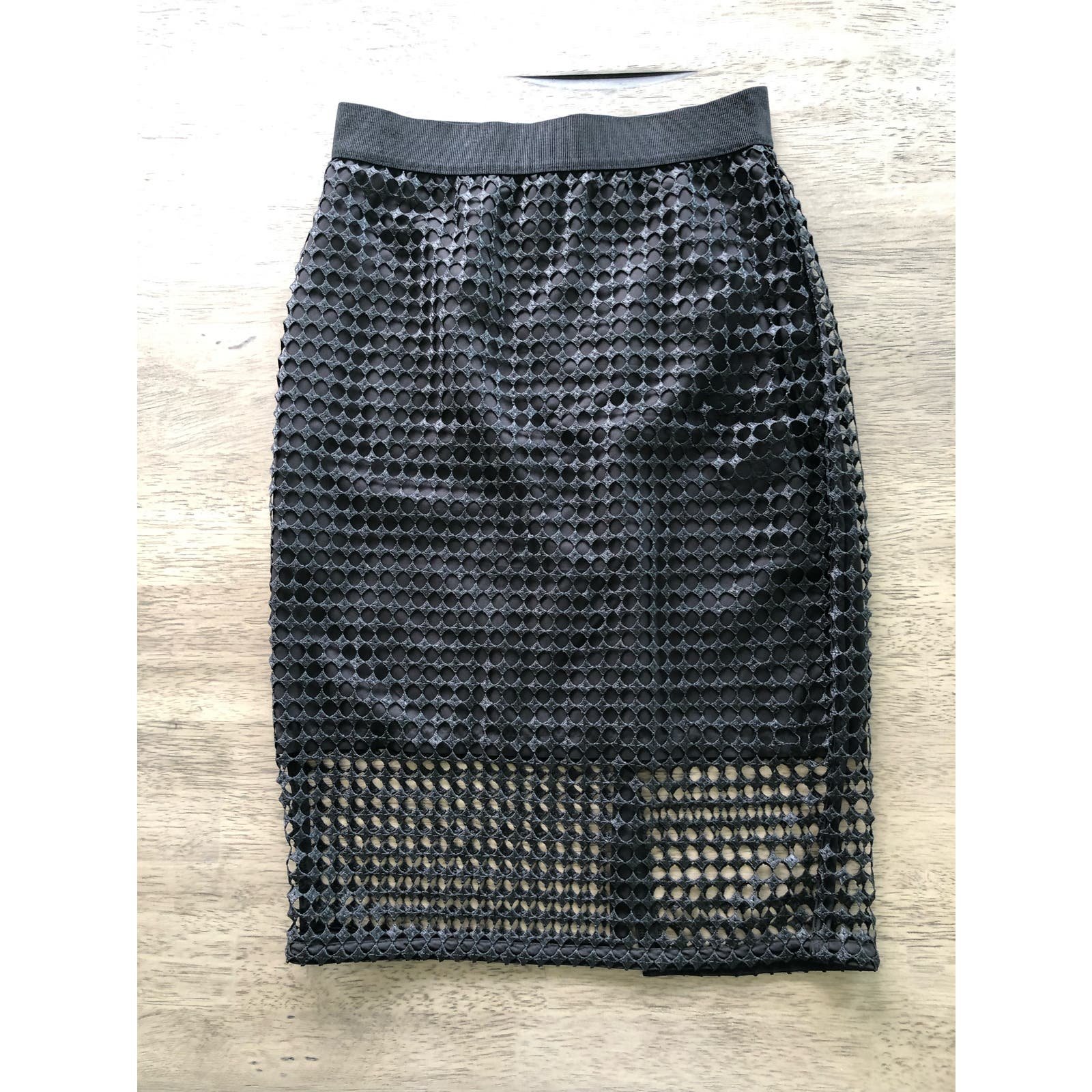 Special offer  Ann Taylor Black Crochet Overlay Midi Skirt - 2P pewJSXCA7 on sale