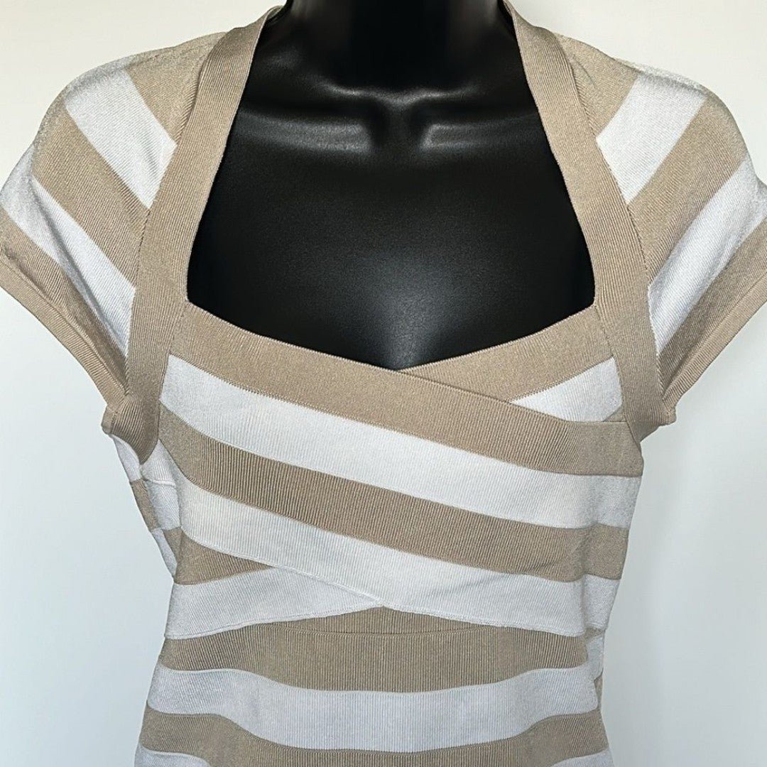 Custom WHITE HOUSE BLACK MARKET Stripe Bandage Top, size Small NXLW1OPK8 all for you
