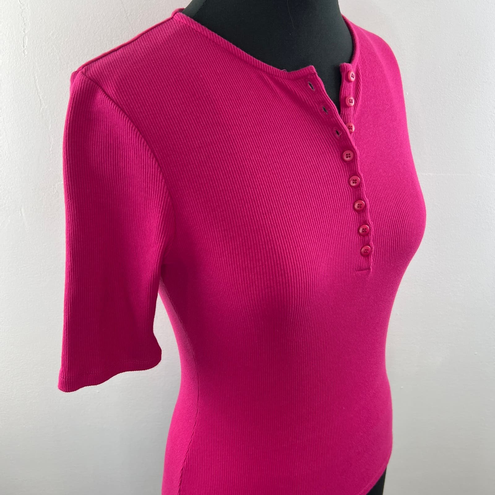 Popular SEZANE Fuchsia Pink Organic Cotton Round Neck Short Sleeve Theodora T-Shirt Sz S ORBZVuhbj Cool