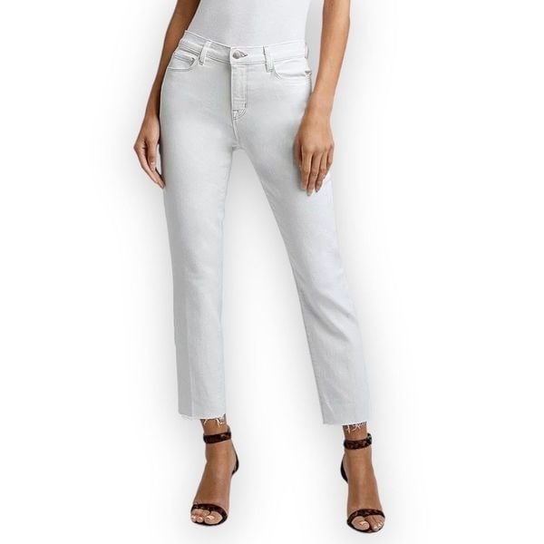 Promotions  L´AGENCE White Sada High Rise Crop Slim Jeans $255 Jen2poqR3 outlet online shop