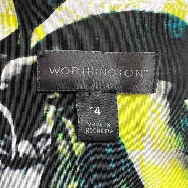Amazing Worthington Black White Neon Yellow Pop Art Rose Skirt oE4p5AIN8 Factory Price