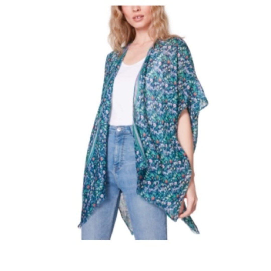 Stylish Steve Madden Swimsuit Floral Floral Kimono Coverup shirt, top One Size p1W1zQmSY on sale
