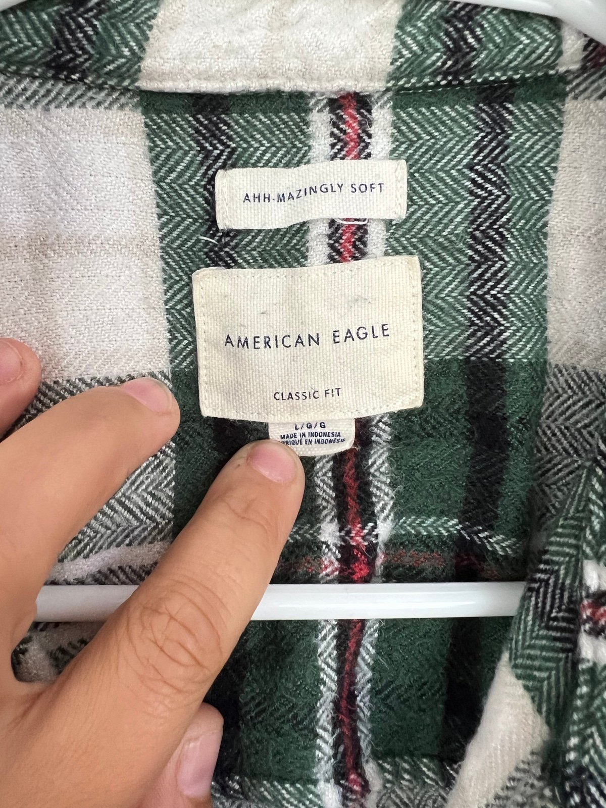 Classic American Eagle Plaid Shirt Green Large i2u2xX0RF just for you