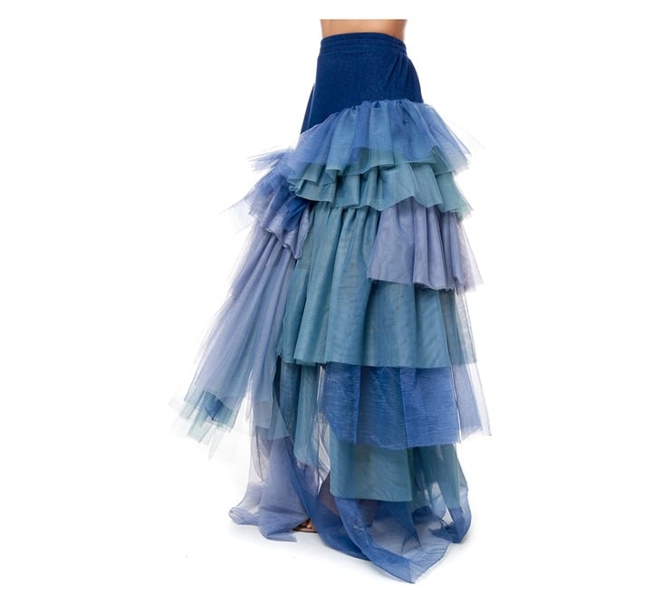 Great NEW Tov Holy Blue Tiered Tulle Maxi Skirt Dress M MSRP $262 IMDn3p6i2 Great
