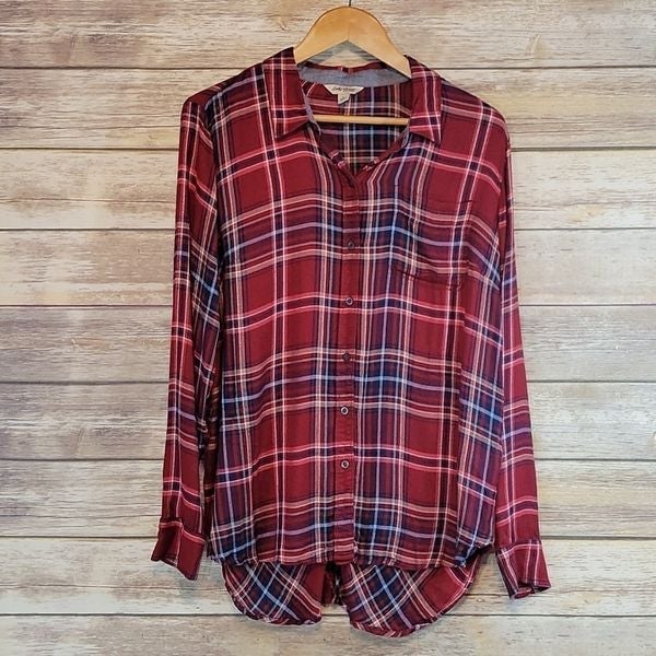 Latest  Lucky Brand Red Plaid Flannel Shirt L ke3svaccI