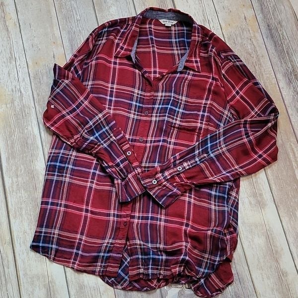 Latest  Lucky Brand Red Plaid Flannel Shirt L ke3svaccI Counter Genuine 