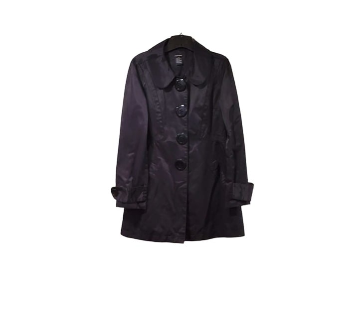 Amazing Maurices Black Button Up Lightweight Pea Coat S