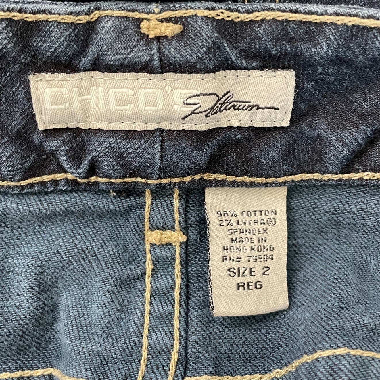 Authentic CHICO´S Platinum Boot Cut Denim Jeans Dark Wash Chico´s Size 2 or US L or 12 fixQBrysH Outlet Store