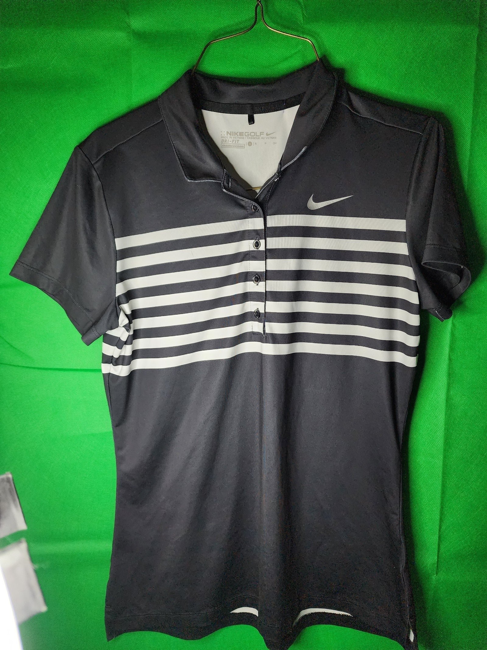 Nice Nike Dri-Fit Golf Polo Striped Button Women´s