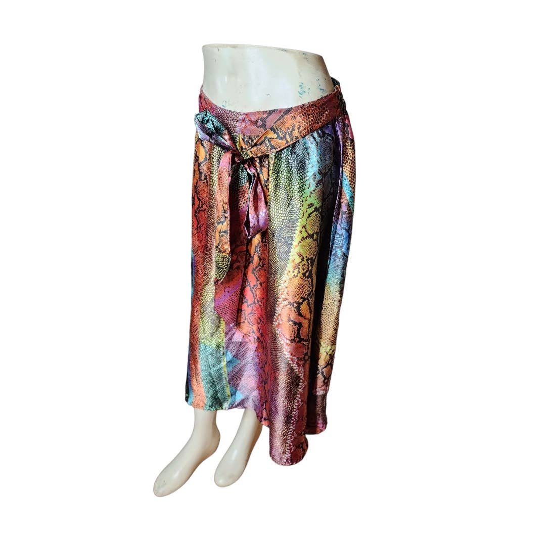 High quality Glam Rock Shiny Rainbow Snake Print Skirt Size Medium nekeRsjcd US Sale