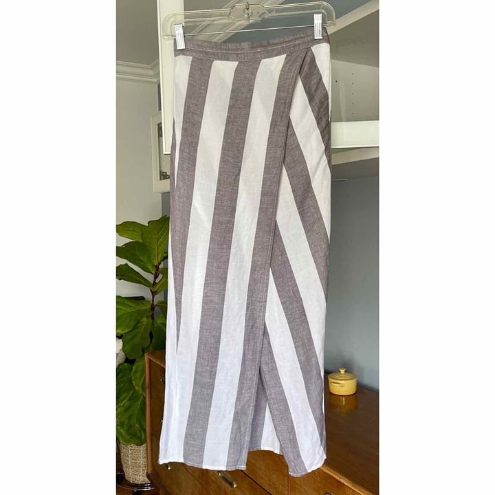 Buy Madewell Striped Overlay Midi Skirt Grey White ieaq
