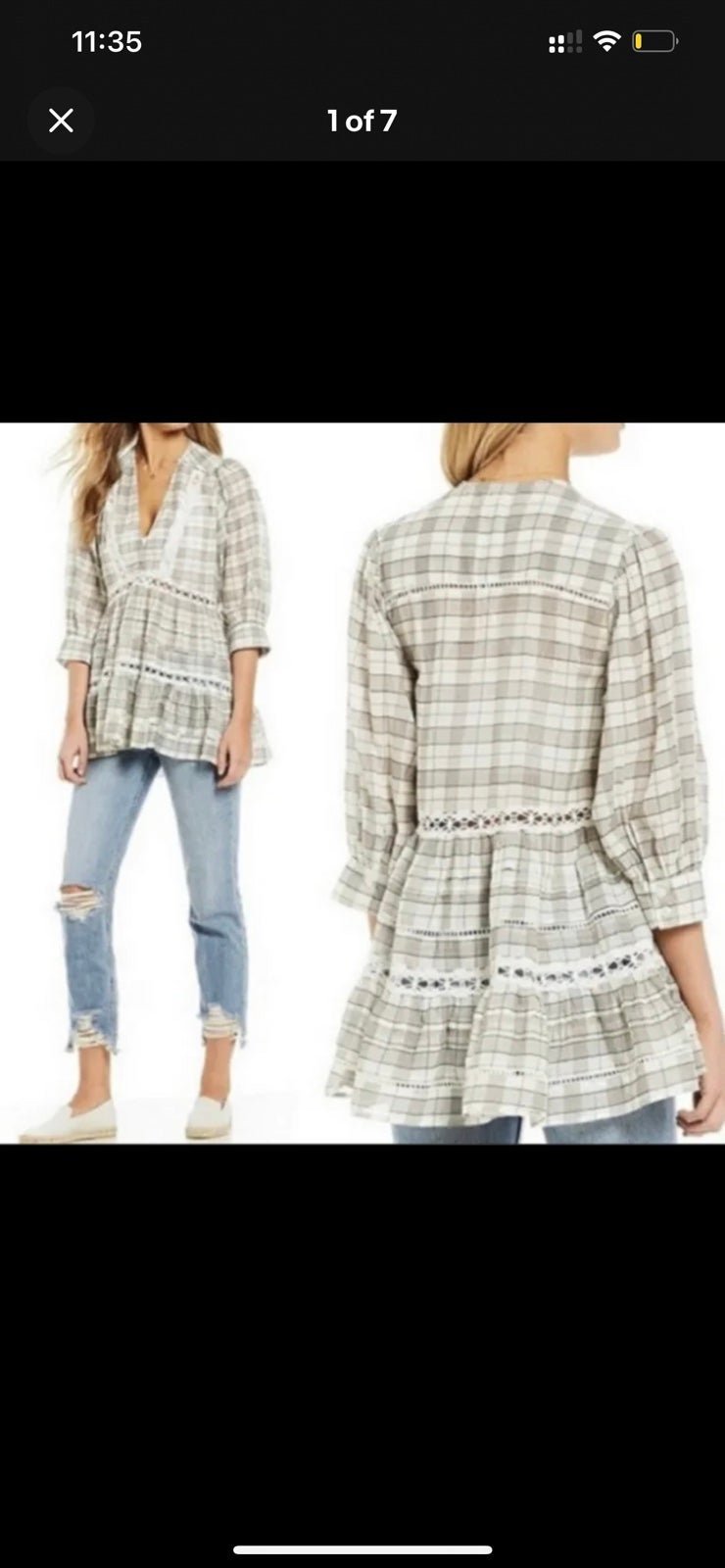 Simple Free People Time Out Plaid Lace Babydoll Tunic T