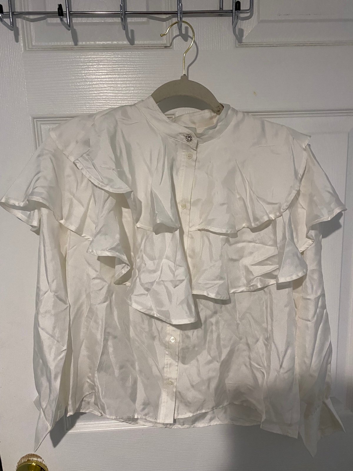 Elegant Sandro ruffle silk blouse nwt nIFf5g9y5 Outlet Store
