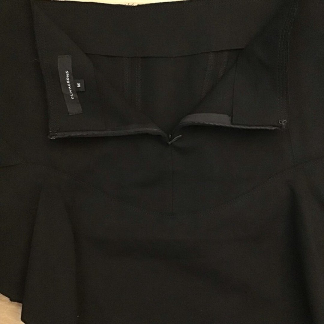 Latest  Olivaceous Black Ruffle Mini skirt M o6x1F0sxl Wholesale