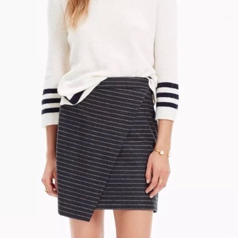 high discount Madewell Gray Striped Wool Blend Mini Asy