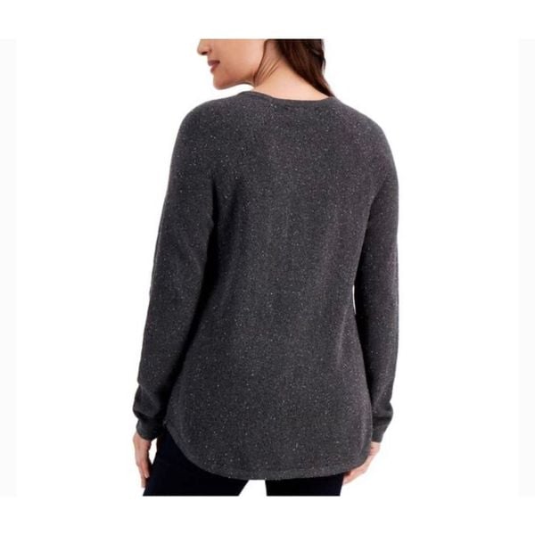 Authentic KAREN SCOTT Womens Gray Cotton Blend Curved Hem Long Sleeve Round Neck Sweater LlKkyKuMg US Sale
