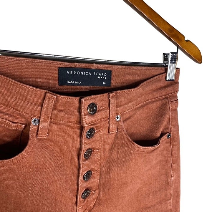 Classic Veronica Beard Maera High-Rise Skinny Jeans Cinnamon orange button fly size 28 LWyGj9ras online store