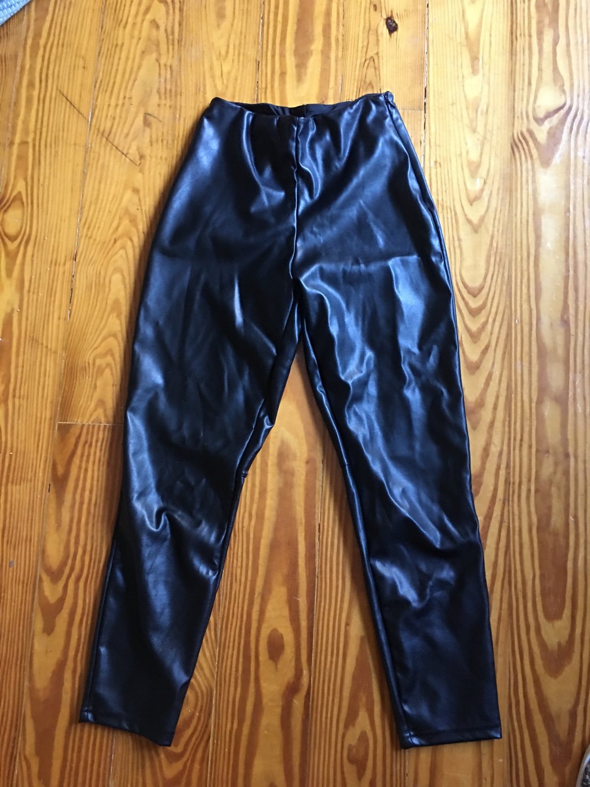 the Lowest price Faux leather black Fabletics leggings 