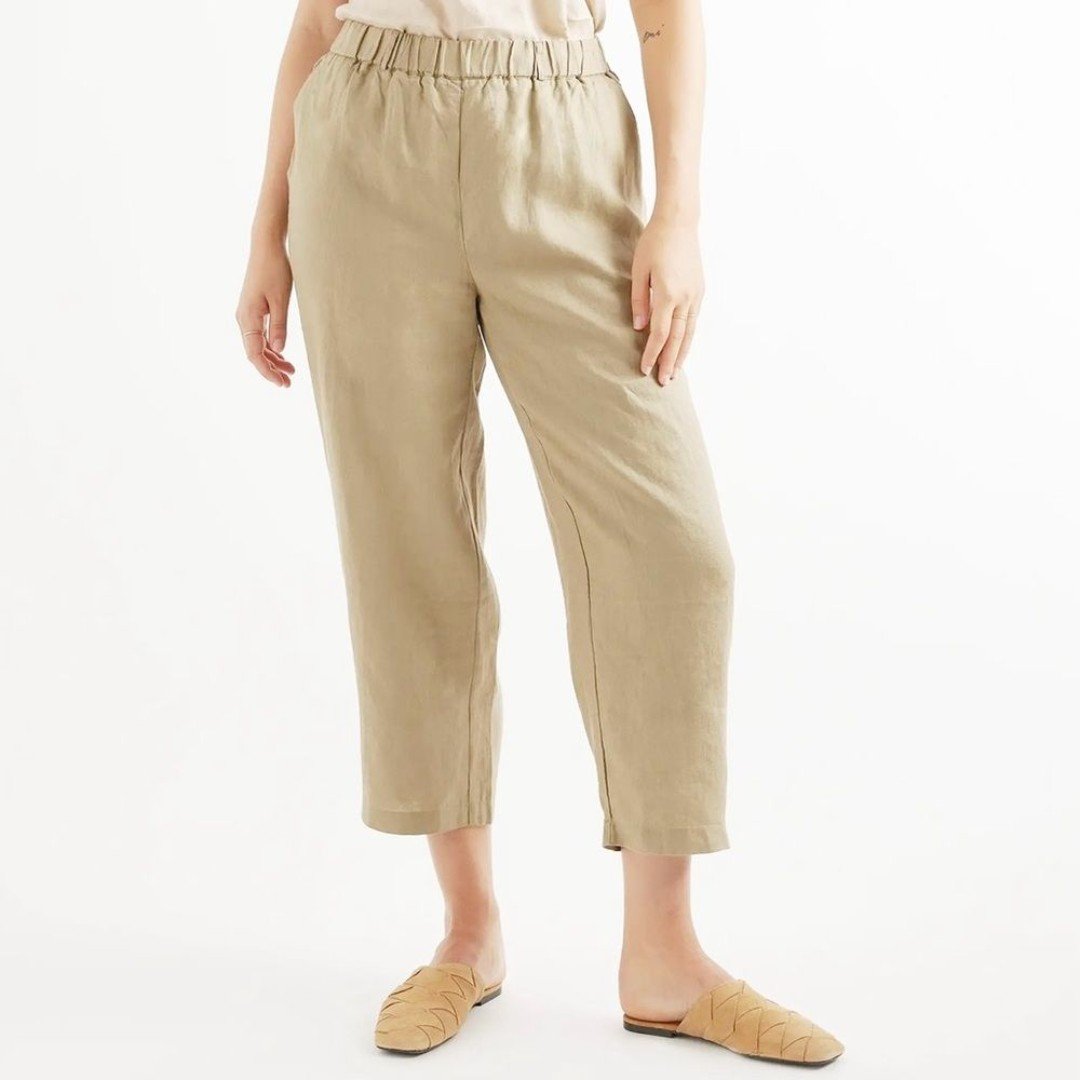 Beautiful Quince European 100% Flax Linen Pants in Natural Driftwood Women’s Size Small oBBkk5pP2 Cool