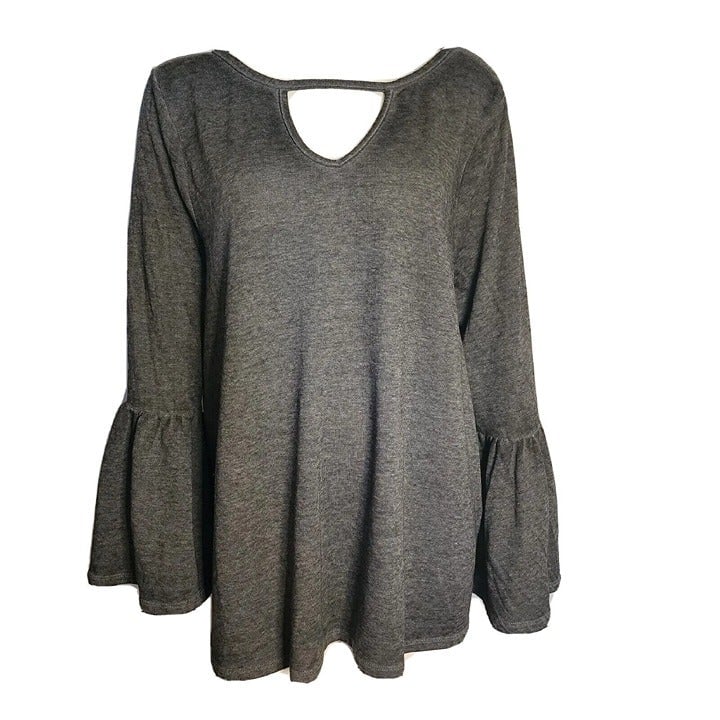 Personality NWT LANE BRYANT Solid All Grey Gray Bell Sl