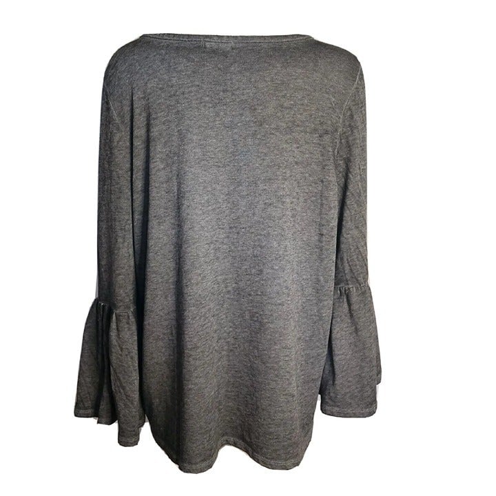 Personality NWT LANE BRYANT Solid All Grey Gray Bell Sleeve Pullover Sweater Womens 14/16 GHCiXIdOi Online Exclusive