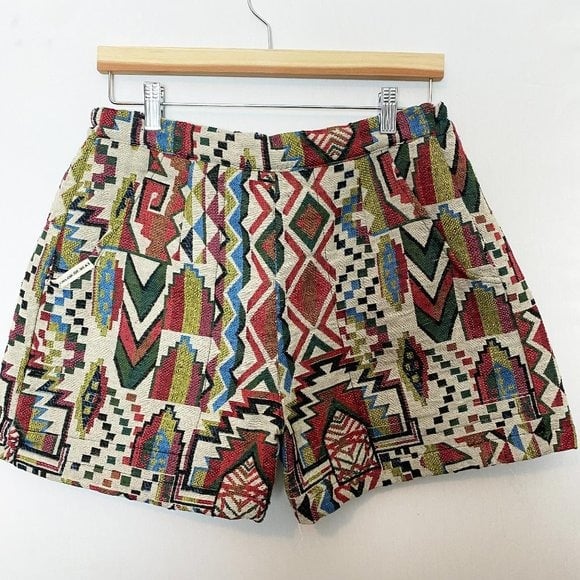 big discount Color Of Heat Unisex Handmade Cotton Shorts L Large Aztec Colorful Summer KKtmDN7NE Hot Sale