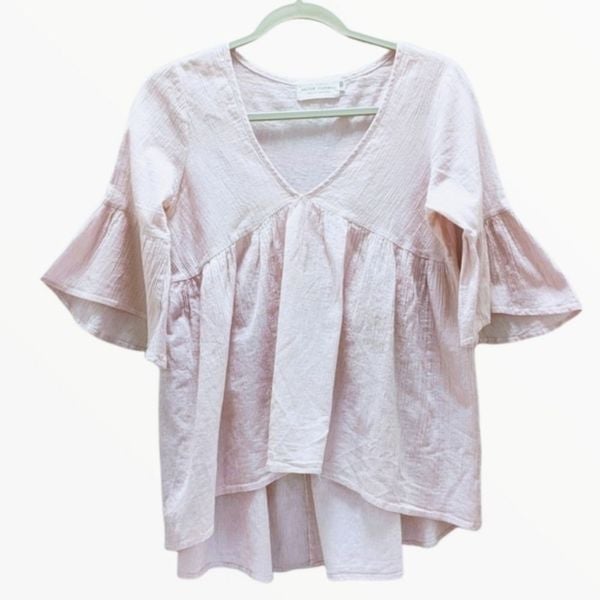 Stylish Nectar Clothing Bell Sleeves High Low Blush Pink Top Small LxFOwATXj Everyday Low Prices