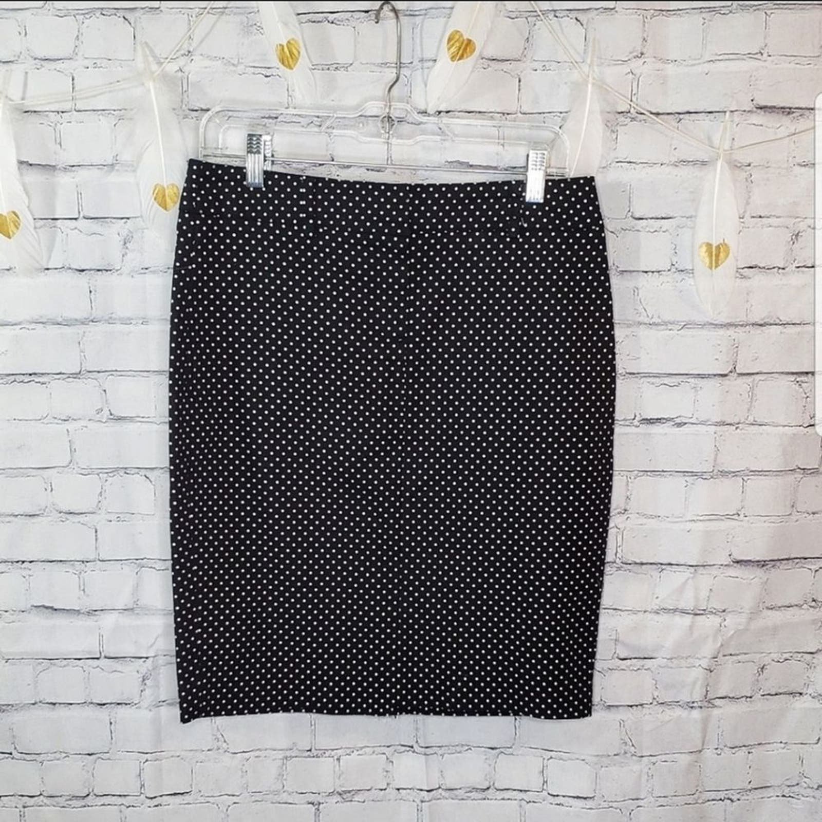 Perfect Sharagano Black Polka Dot Pencil Skirt Sz 6 ppMlpq2Uz online store
