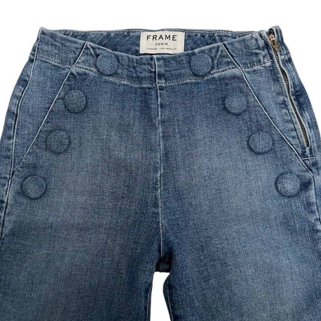 save up to 70% FRAME Sailor Button High-rise Wide Leg Jeans Blue Denim Women’s Size 24 OEudetn12 on sale
