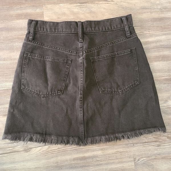 floor price Madewell Rigid Denim A-Line Black Denim Mini skirt in Lunar wash Size 25 NWT ikBUKimgx Zero Profit 