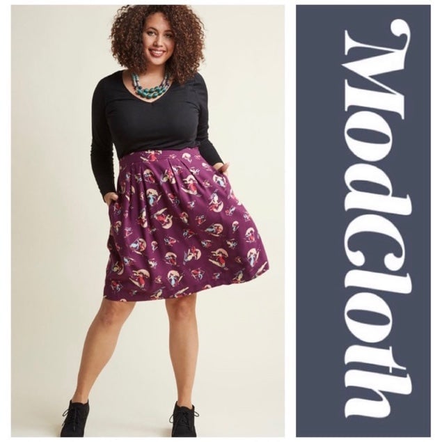reasonable price ModCloth by Emily and Fin Rosanna Skirt in Ski Print XXL pDq74PDHd just buy it