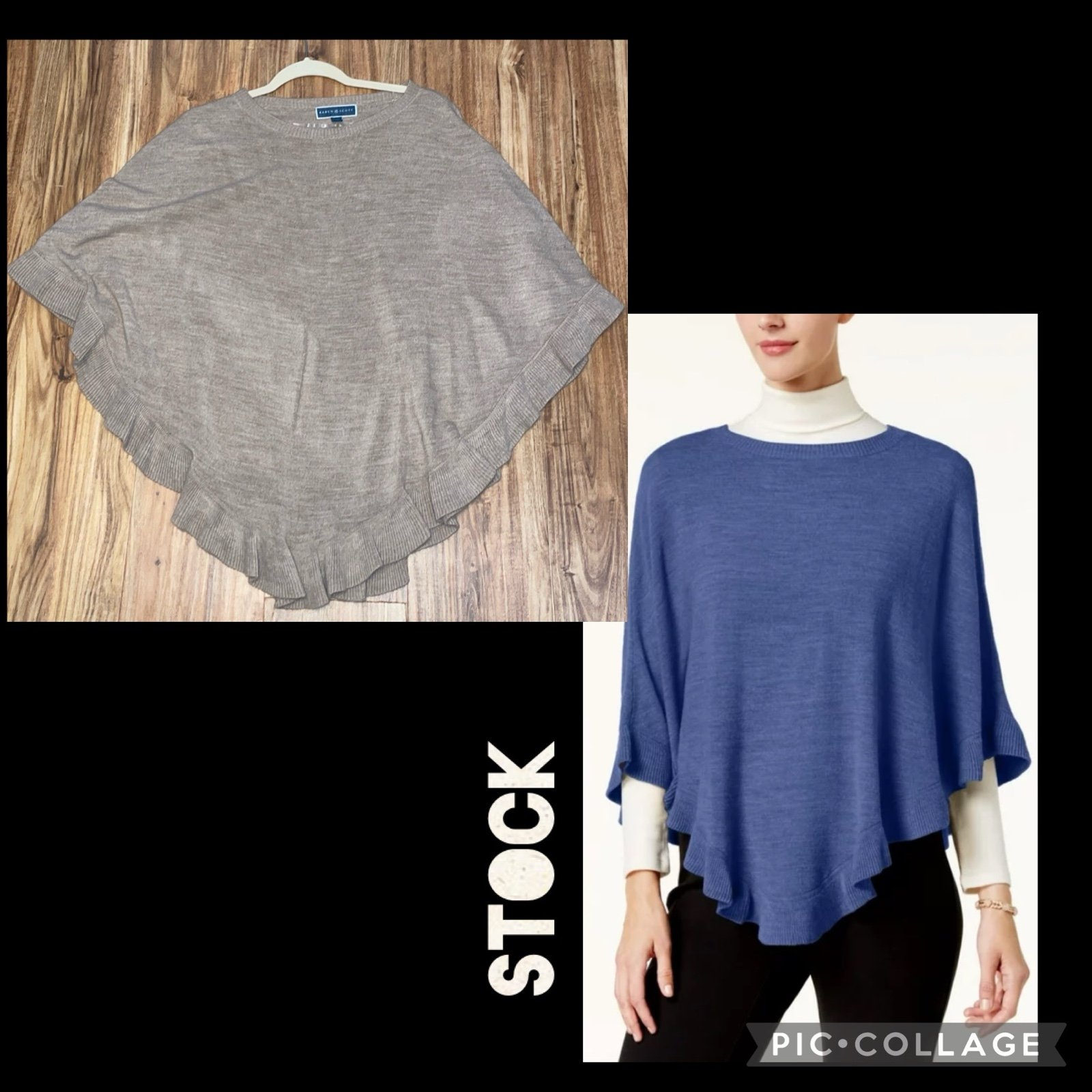large discount Karen Scott womens tan neutral knit sweater  ruffle poncho size L XL 12 14 16 18 MZv406lbt Wholesale