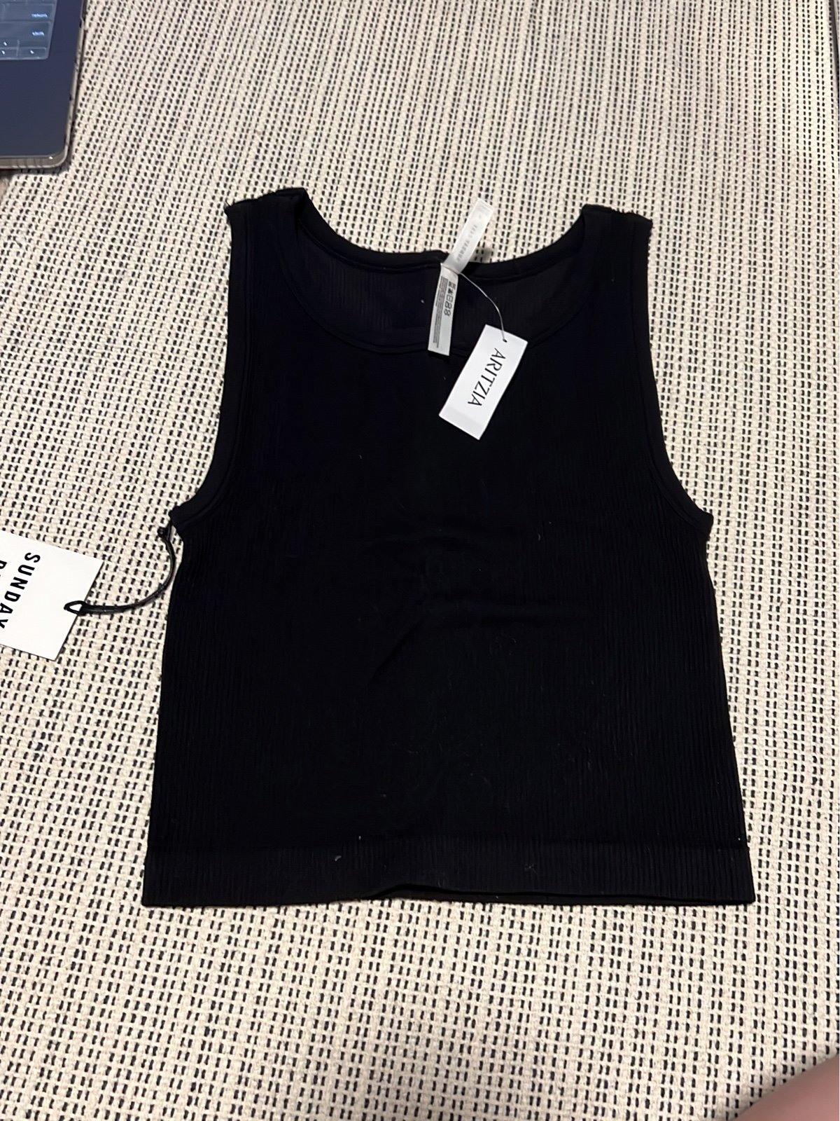 Exclusive Aritzia Black Sinched Seamless Tank Top PK9vN
