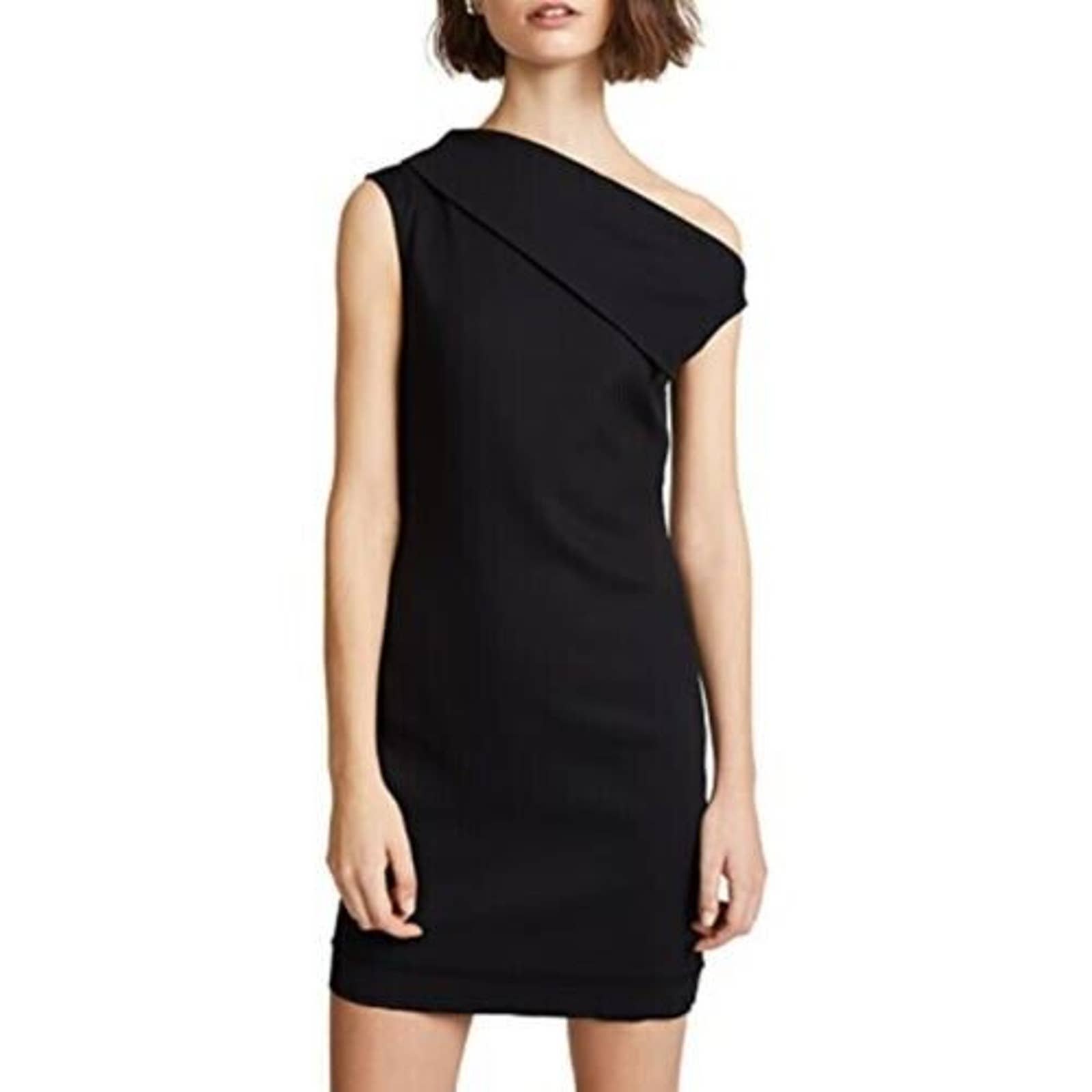 large selection Helmut Lang Sheath Dress Black Asymmetrical Collar Wool Sleeveless Mini Stretch O4K2Nj4z3 Everyday Low Prices