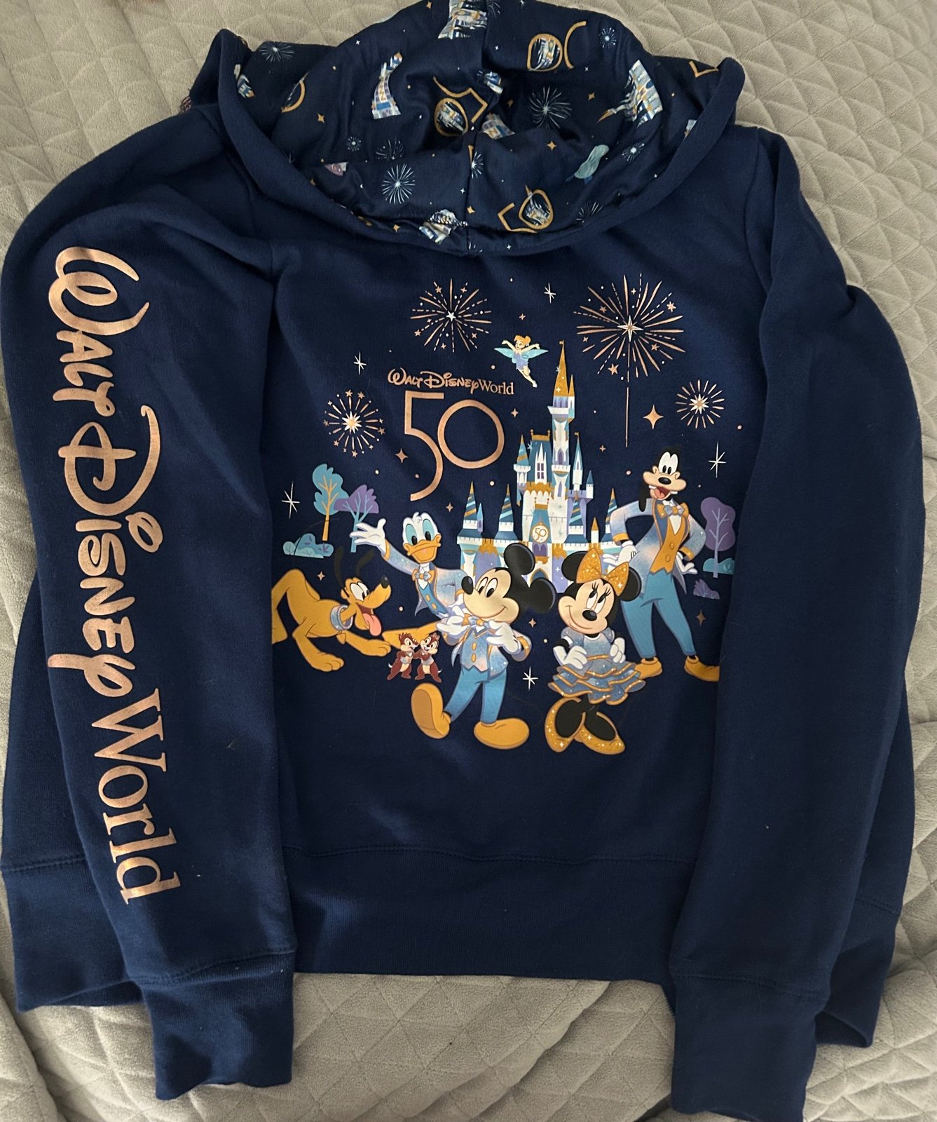 Cheap NEW Disney World 50th anniversary mickey & friends castle zip hoodie jacket S ipwxYNd1c well sale